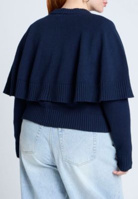 Women's Plus Size Cape Sweater