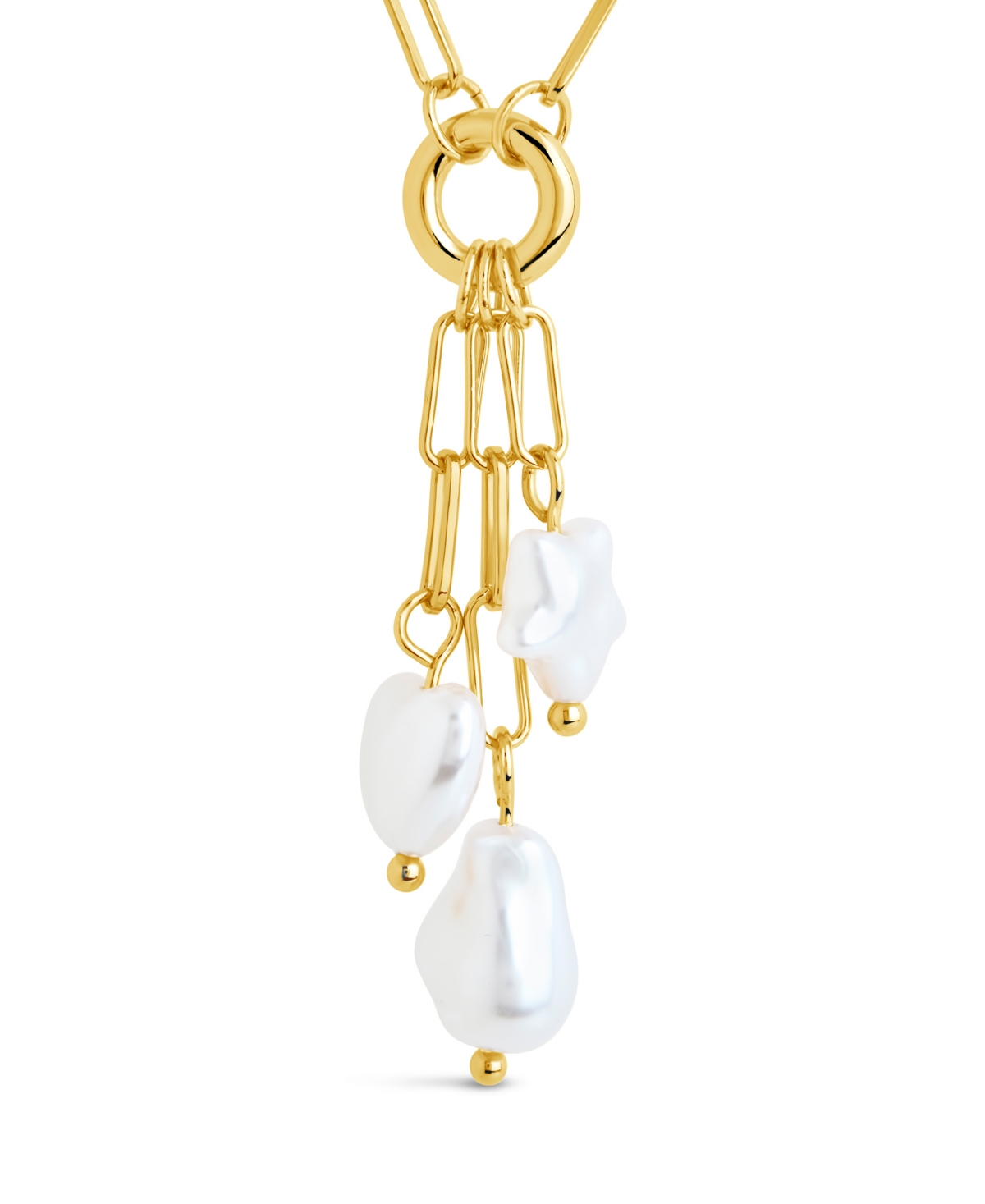 Sterling Forever Sabrina Mixed Mother Of Pearl Charm Pendant Necklace In Gold