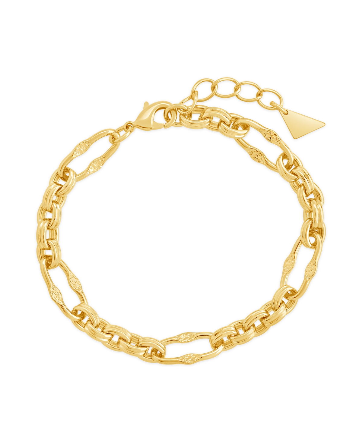 Tegan Textured Long Link Bracelet - Silver