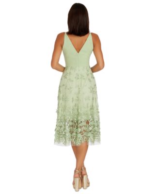 Plunging Darleen Neck Fit & Flare Dress