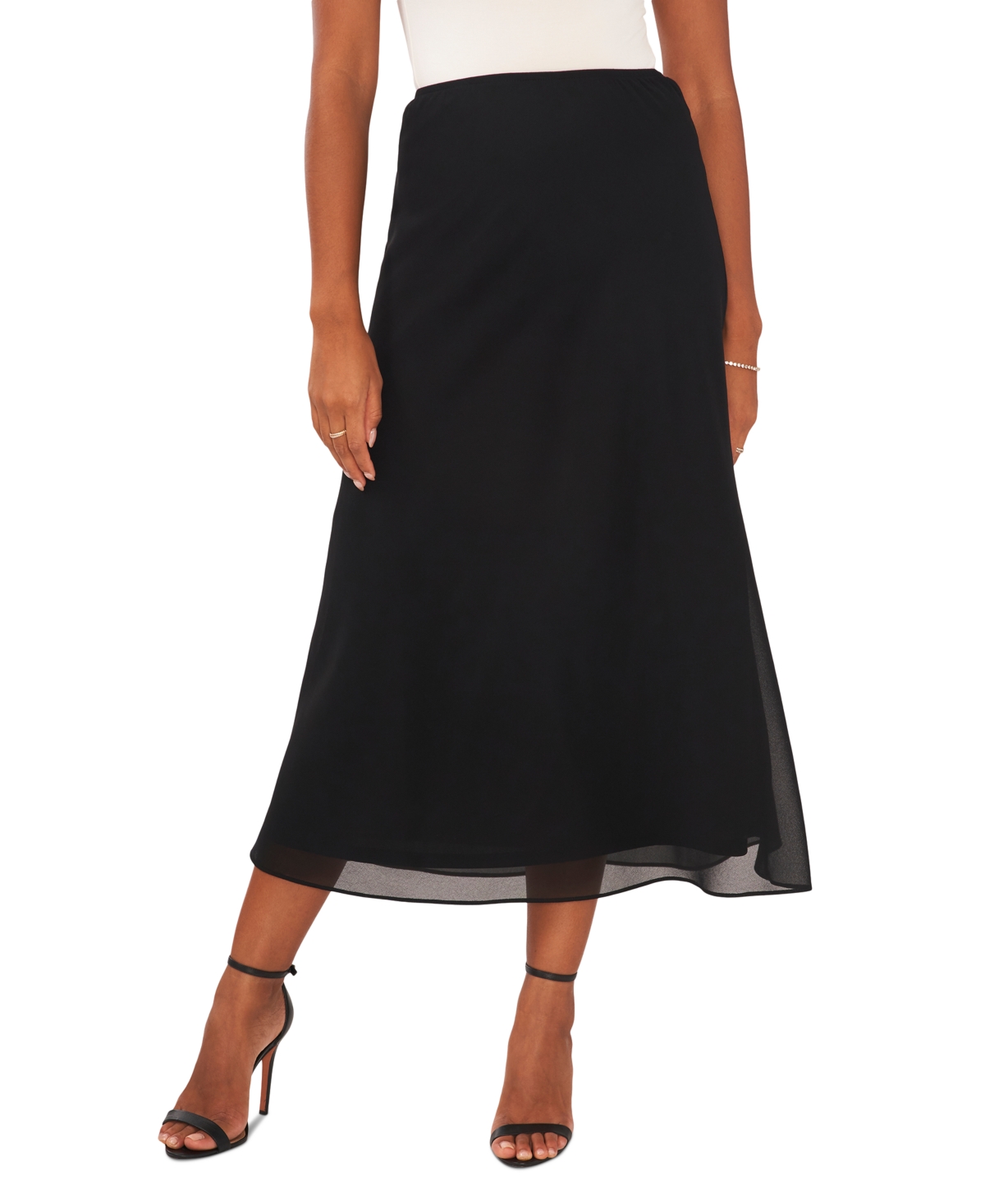 Midi A-Line Skirt - Black