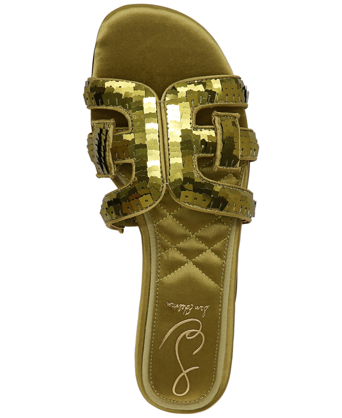 Shop Sam Edelman Women's Bay Glamour Flat Sandals In Greentini