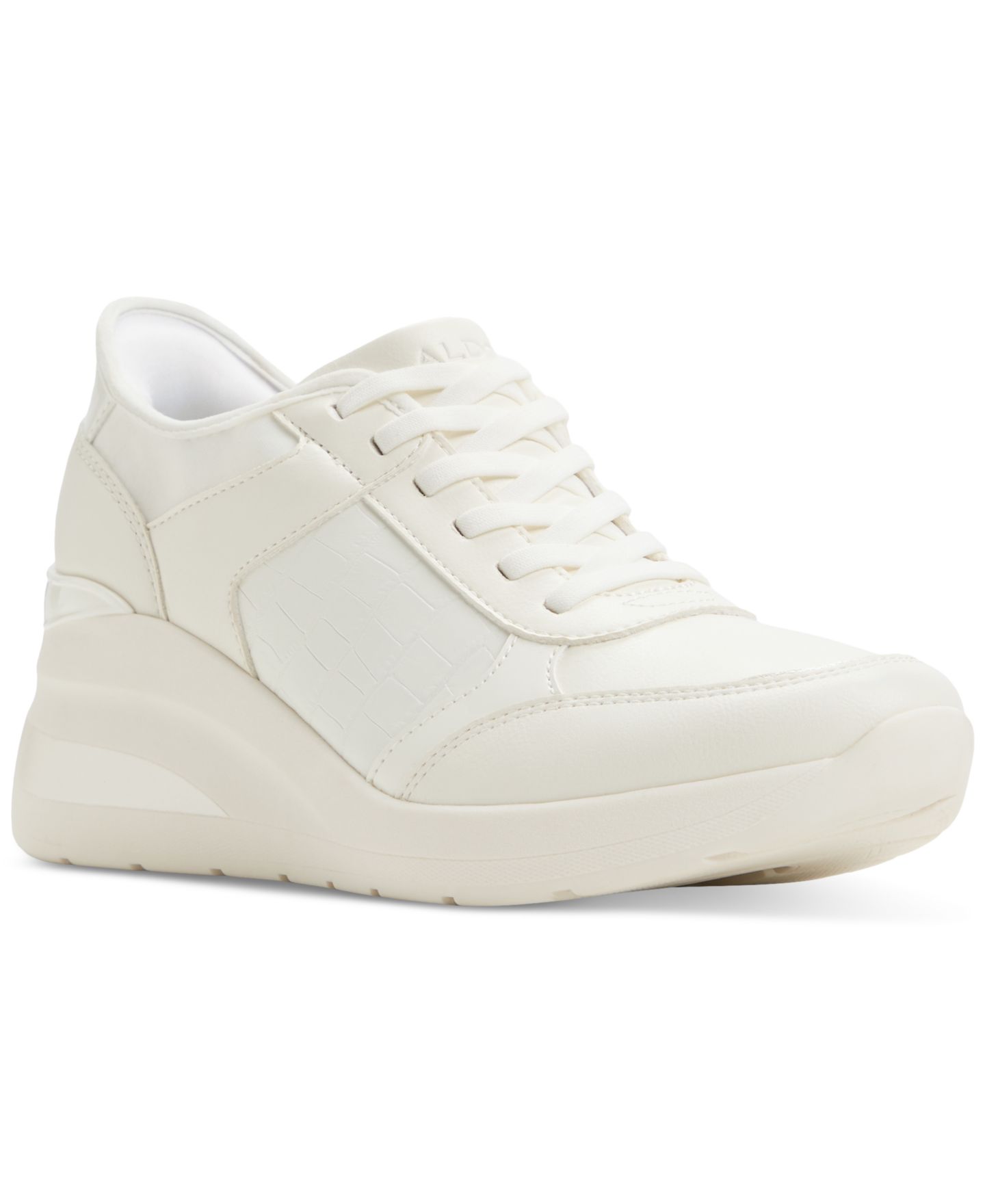Женские кроссовки ALDO Iconistep Lace-Up Wedge Jogger, цвет: Белый — фото 1