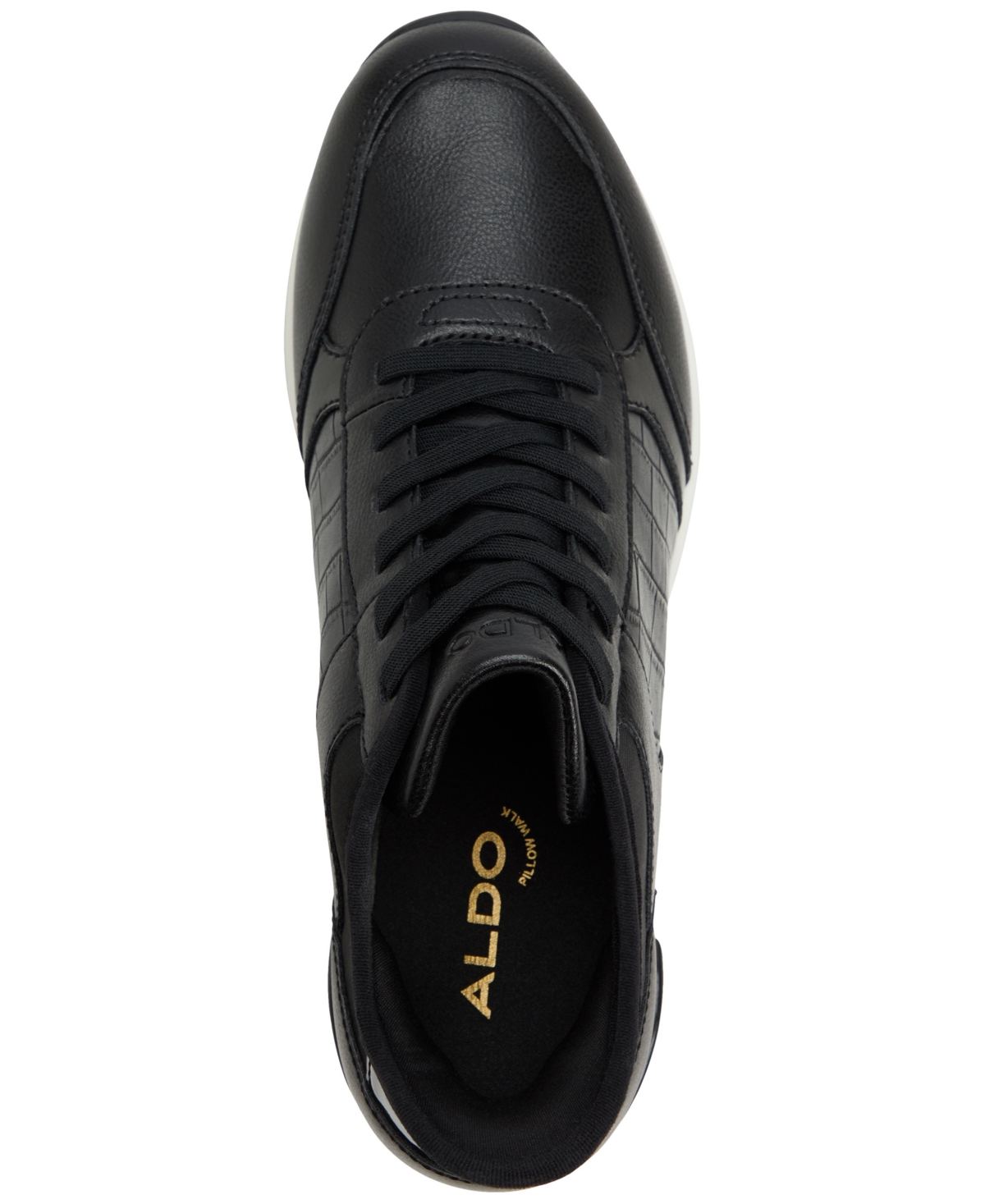 Shop Aldo Women's Iconistep Lace-up Wedge Jogger Sneakers In Black