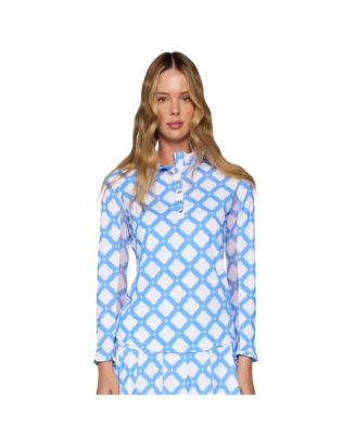 G Lifestyle Long Sleeve Ruffle Top With Buttons - Macy's