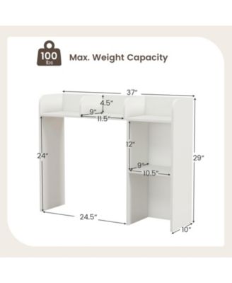 3-Tier Multipurpose Desk Bookshelf with 4 Shelves
