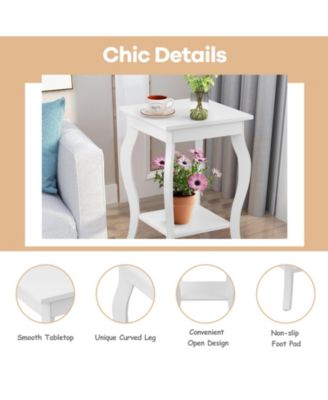 Set of 2 Accent Side Tables with Shelf