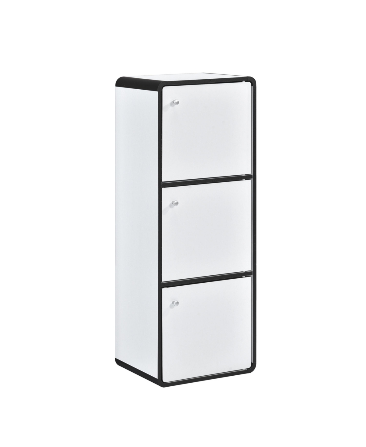 Kings Brand Furniture Dothan Wood 3-Cubed Closed Bookcase - Storage Shelf Organizer Bookshelf