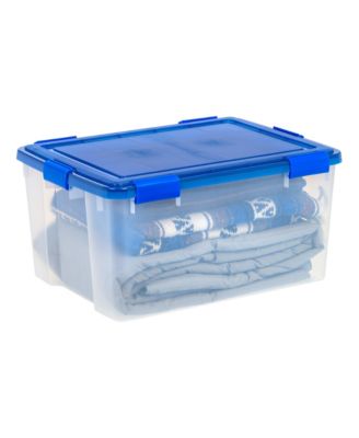 USA 3Pack 62qt WEATHERPRO Airtight Plastic Storage Bin with Lid and Seal and Secure Latching Buckles