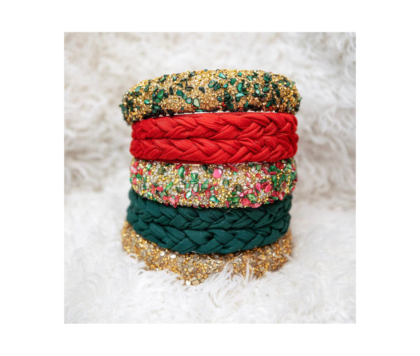 Женские аксессуары для волос Headbands of Hope Limited Edition All That Glitters Headband - Christmas Red + Green — фото 7