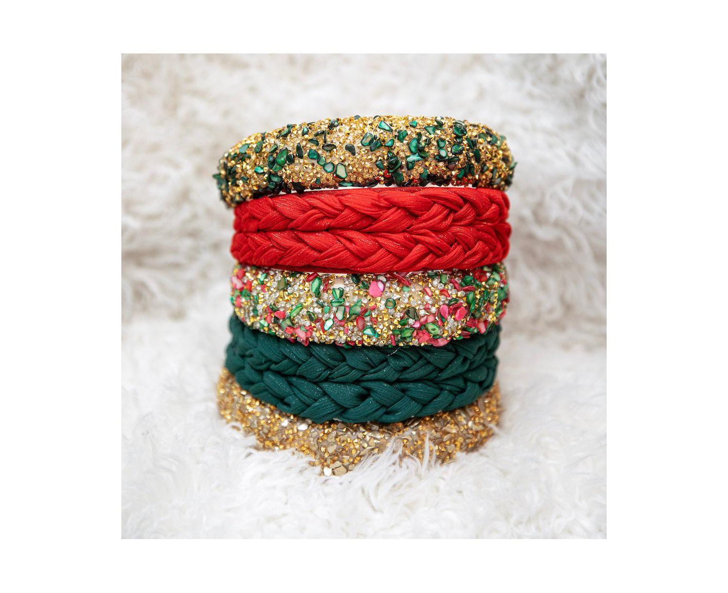Limited Edition All That Glitters Headband - Christmas Red + Green