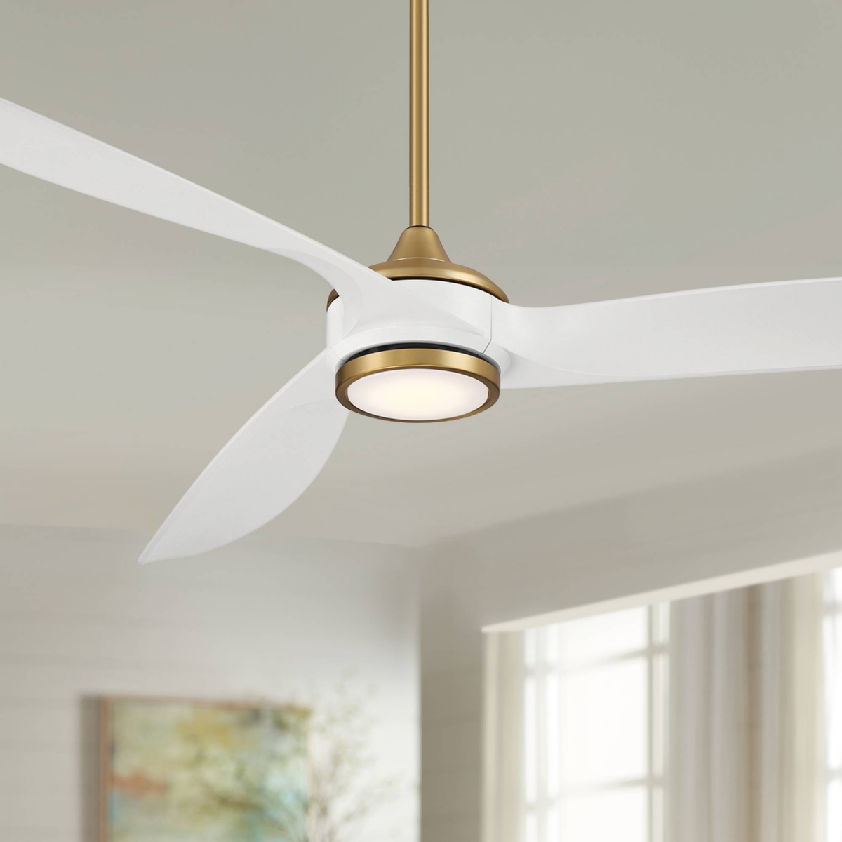 Casa Vieja La Jolla Surf Soft Brass Led Ceiling Fan with Remote