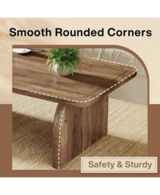 Rectangle Coffee Table, 47-Inch Wood Rectangular Living Room Table, Farmhouse Accent Center Table Low Cocktail Tea Table