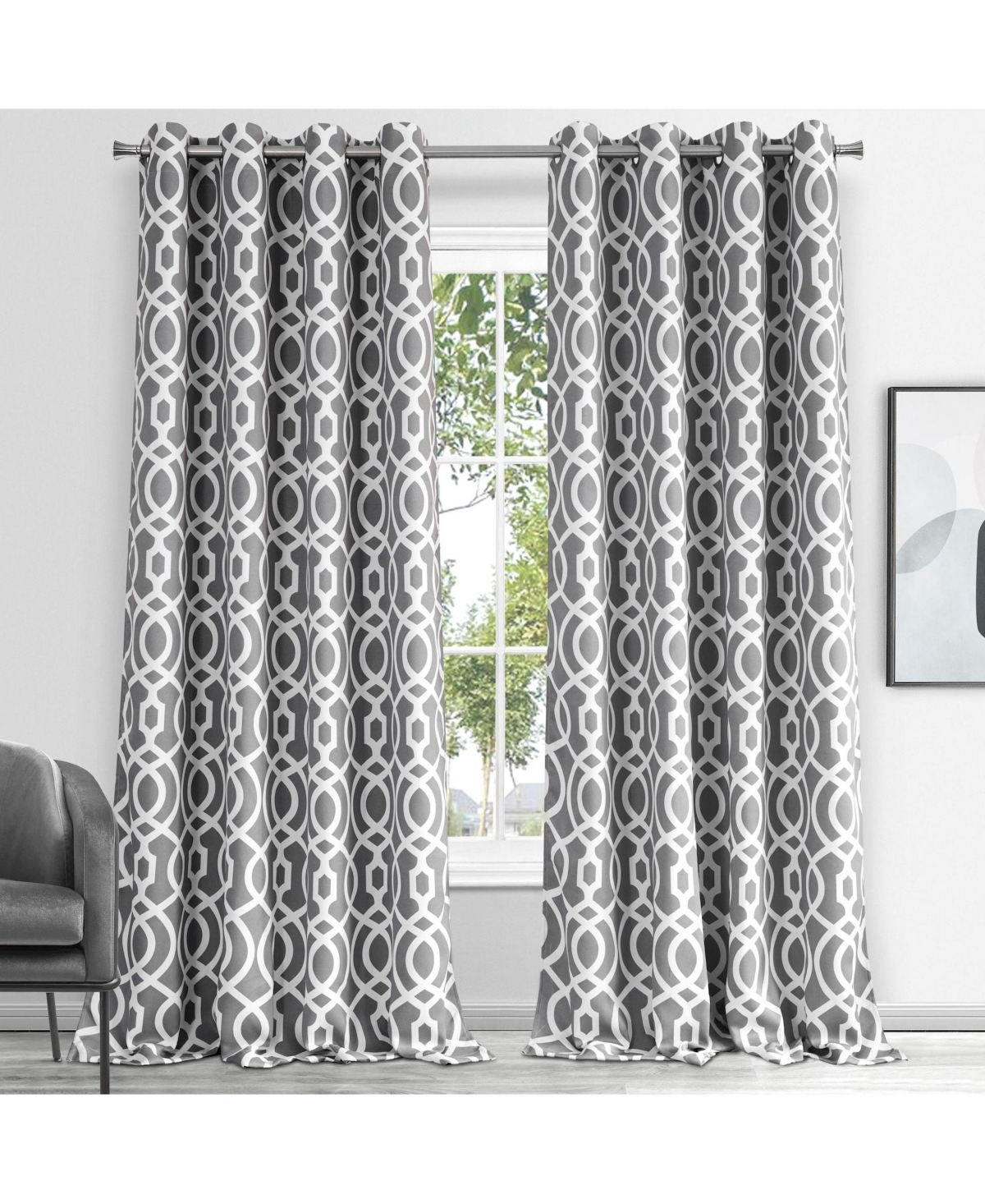 Trellis Blackout Window Panel 54" W x 84" L - Silver