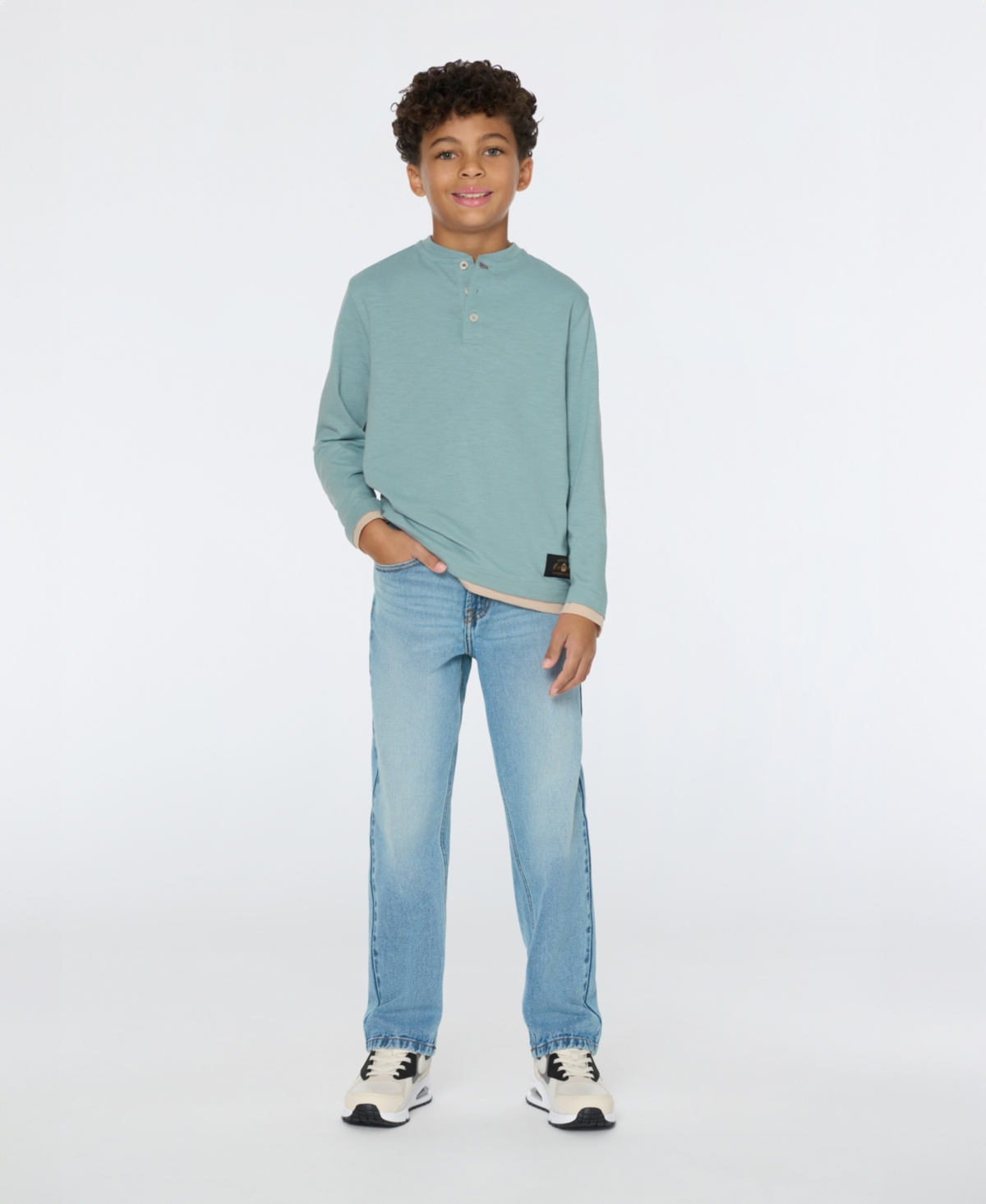 Scotch & Soda Big Boys Slub Jersey Henley T-Shirt