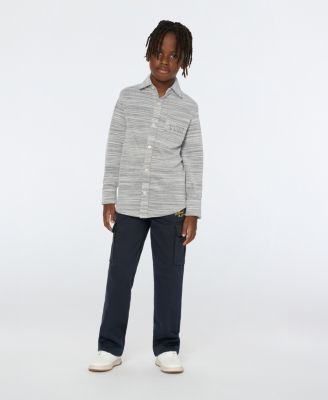 Big Boys Space Dyed Button Up Shirt