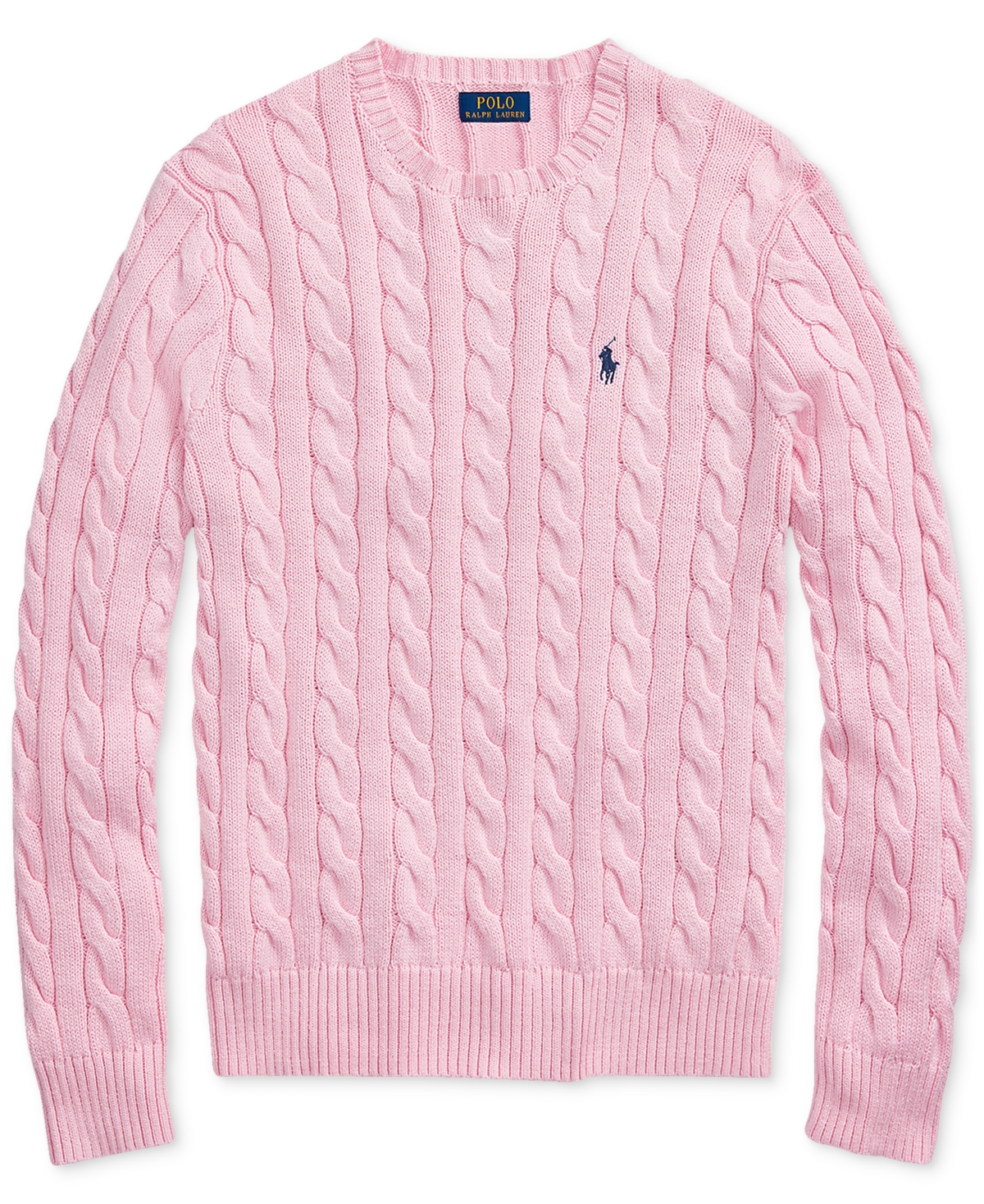 Shop Polo Ralph Lauren Men's Cable-knit Cotton Sweater In Carmel Pink