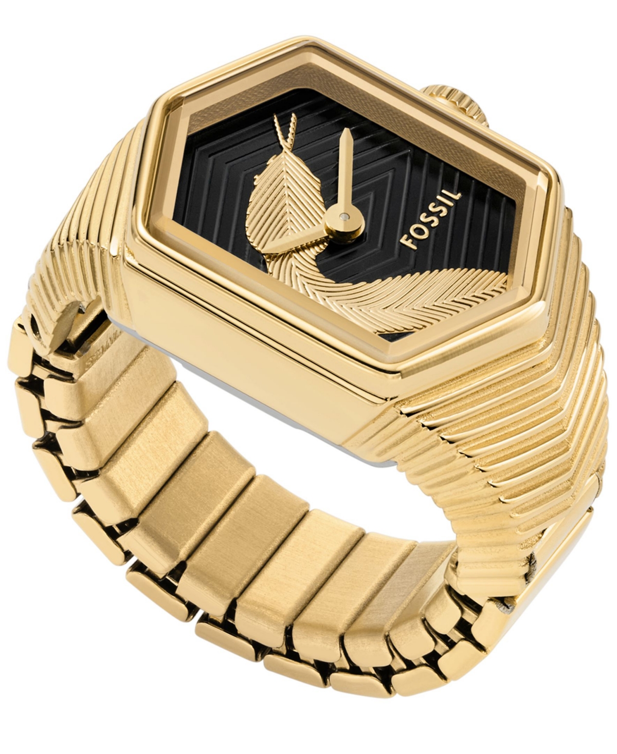 Women's Three-Hand Gold-Tone Stainless Steel Ring Watch, 15mm - Gold Tone