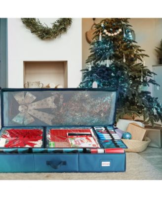 Premium Holiday Gift Wrapping Paper &amp; Accessories Storage Organizer Box