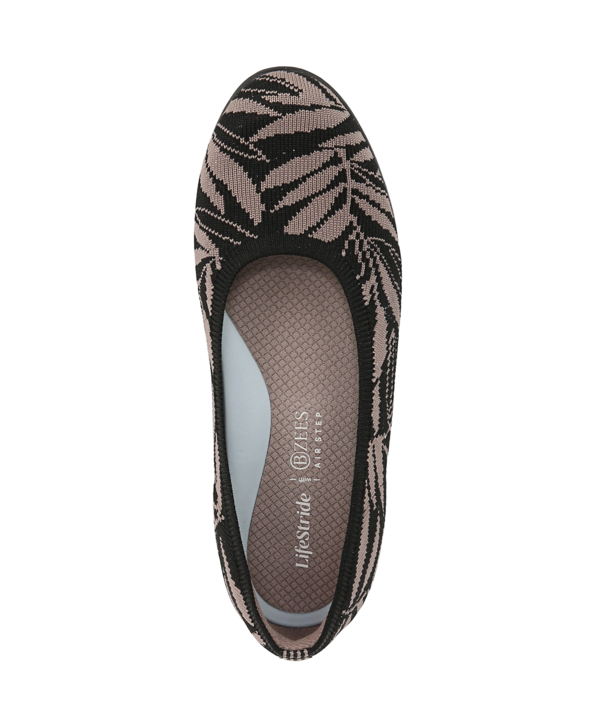 Bzees Women's Kit 2 Washable Round Toe Ballerina Flats In Black Knit Fabric