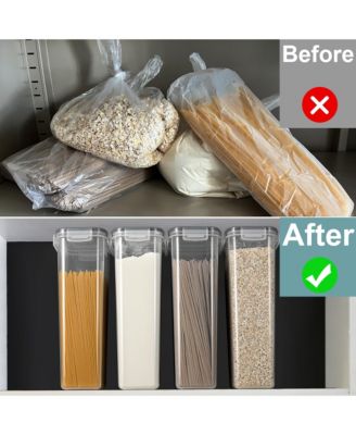 2 Pack Airtight (2.6L/88.4oz) Cereal Dispenser Container Set with Lids - Easy Pour, Stackable, Store Dry Food, Rice Pasta and more