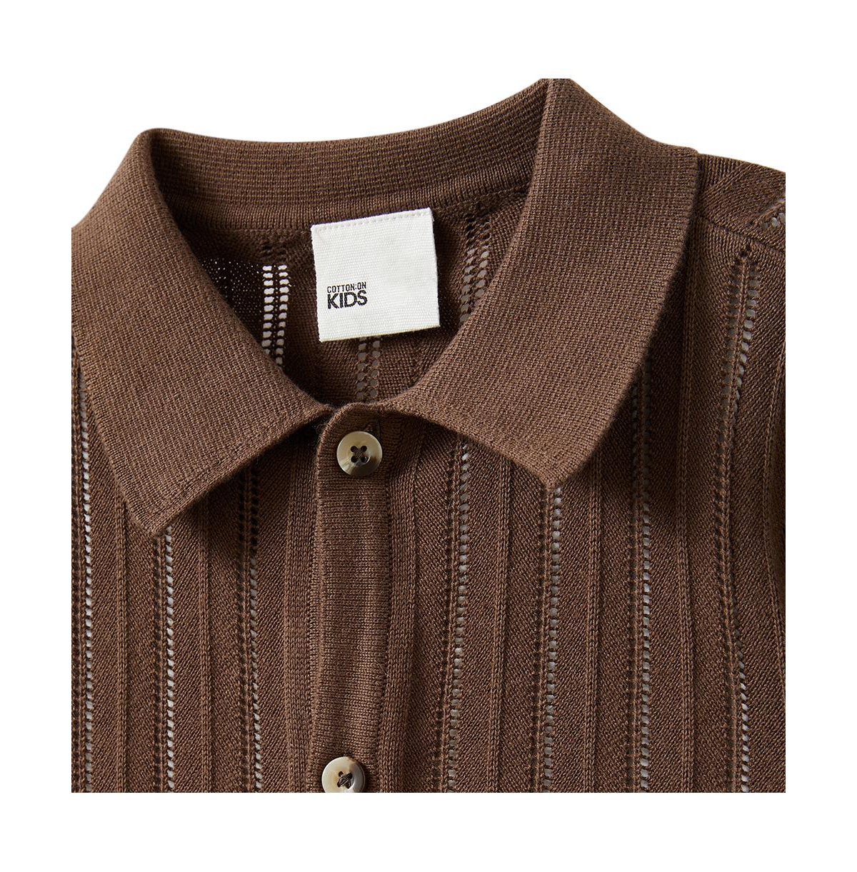 Cotton On Little Boys Little/Big Cabana Knitted Long Sleeve Shirt -pointelle
