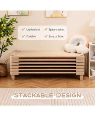 Kids Stackable Daycare Cot Pack of 6 with Detachable Oxford Cloth