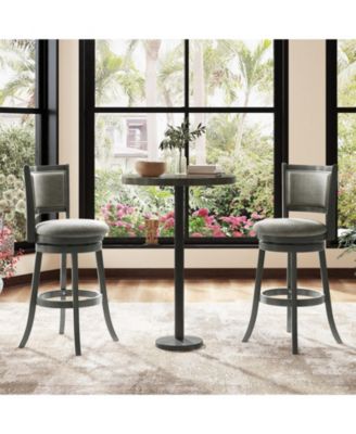 Swivel Bar Stools Set of 2 with Soft-padded Back and Seat-L