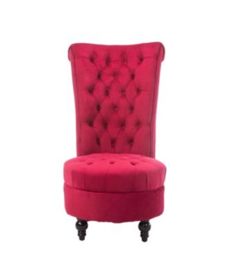 Tufted High Back Plush Velvet Upholstered Accent Chair Low Profile and Stylish Design