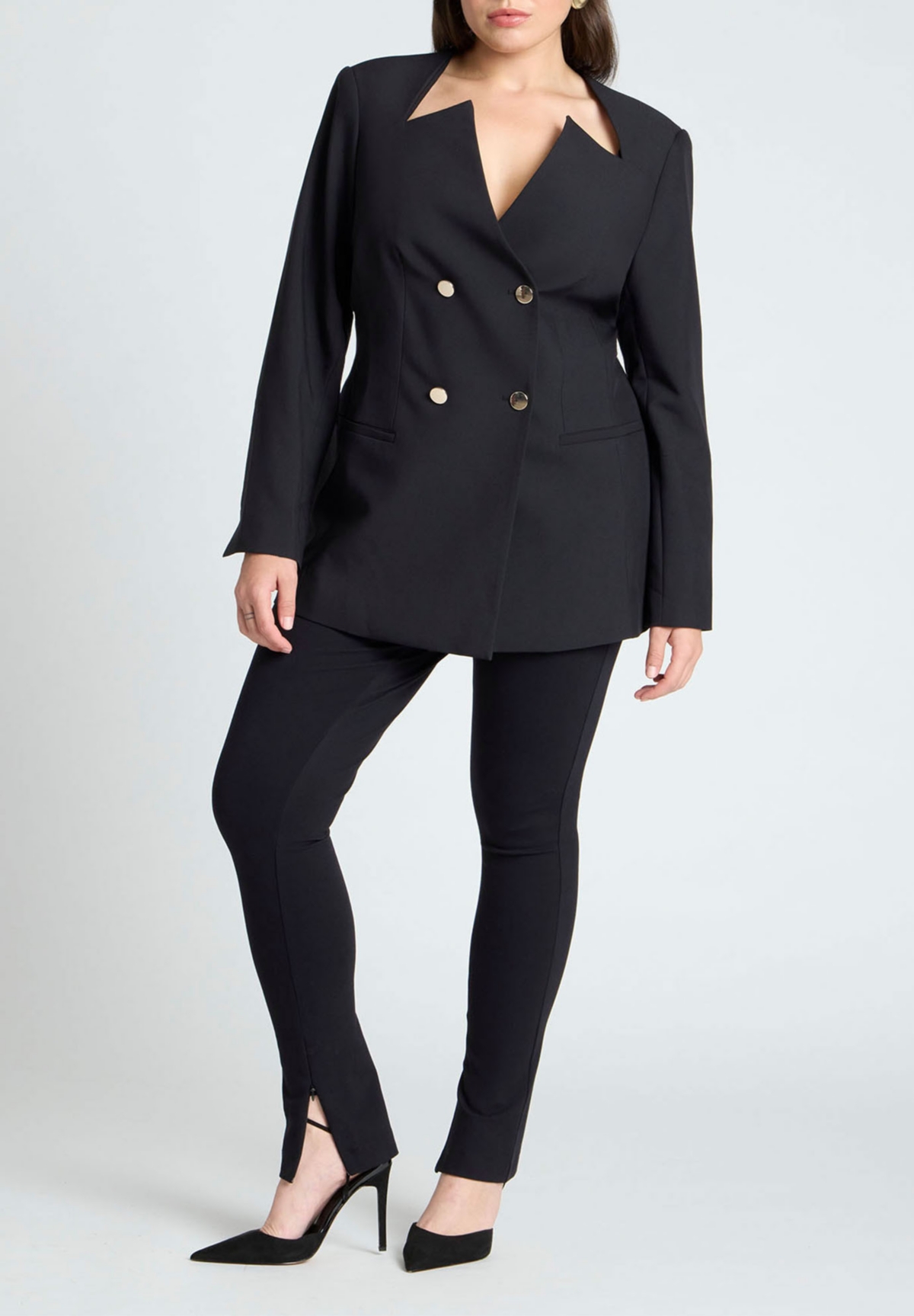Eloquii Plus Size Cutaway Neckline Blazer