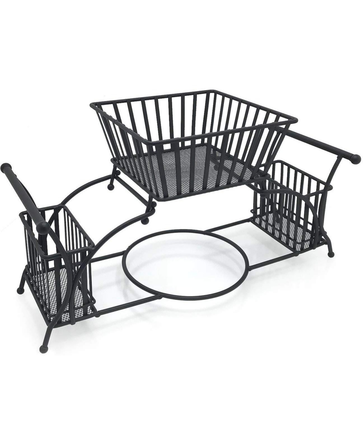 4 Section all-in-one Buffet Utensil Caddy - Black