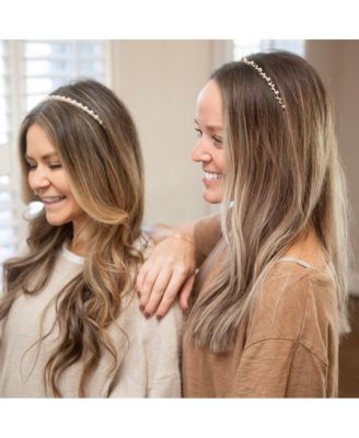 Thin Embellished Headband - Gem Leaf