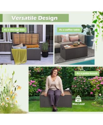 45 Gallon Outdoor Storage Bench with Zippered Liner