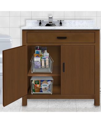 Metal Mesh Cabinet Organizer with Pull-Out Drawers - Ideal for Countertop, Cabinet, Pantry, Under the Sink, Desktop and More (Silver 1 Drawer