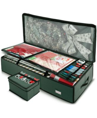Premium Holiday Gift Wrapping Paper & Accessories Storage Organizer Box