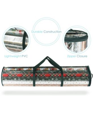 Premium Holiday Gift Wrapping Paper Storage Organizer Bag - Fits Up To 14 Rolls of 40”