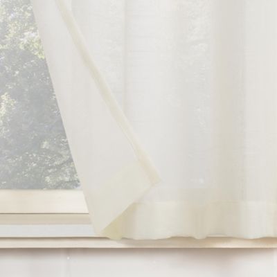 Slub Textured Linen Blend Cafe Curtain Pair