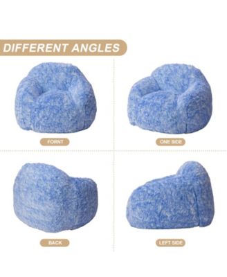 Faux Fur Bean Bag Chair for Adults, Soft Plush Couch with Armrests, Fluffy Lazy Sofa for Living Room & Reading