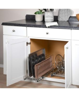  8.5 x 21 In Bakeware Pull Out Organizer for Cookie Sheet, Cutting Board, Bakeware, and Tray