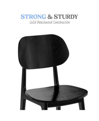  Gentry Set Of 2 Solid Wood Dining Chairs With Curved Oval Backrests