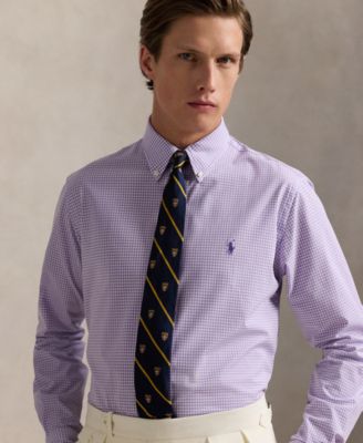 Men's Classic-Fit Gingham Stretch Poplin Shirt