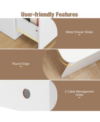 L-Shaped Computer Desk with Letter File Drawer