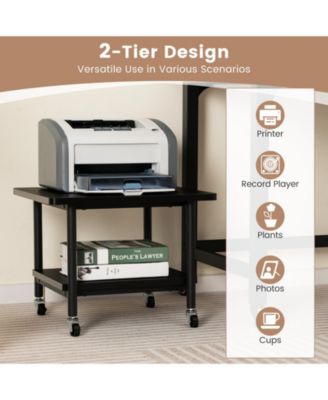 Under Desk Printer Stand with 4 Wheels and Locking Mechanism