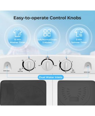 20 lbs Portable Washing Machine with Built-in Gravity Drain