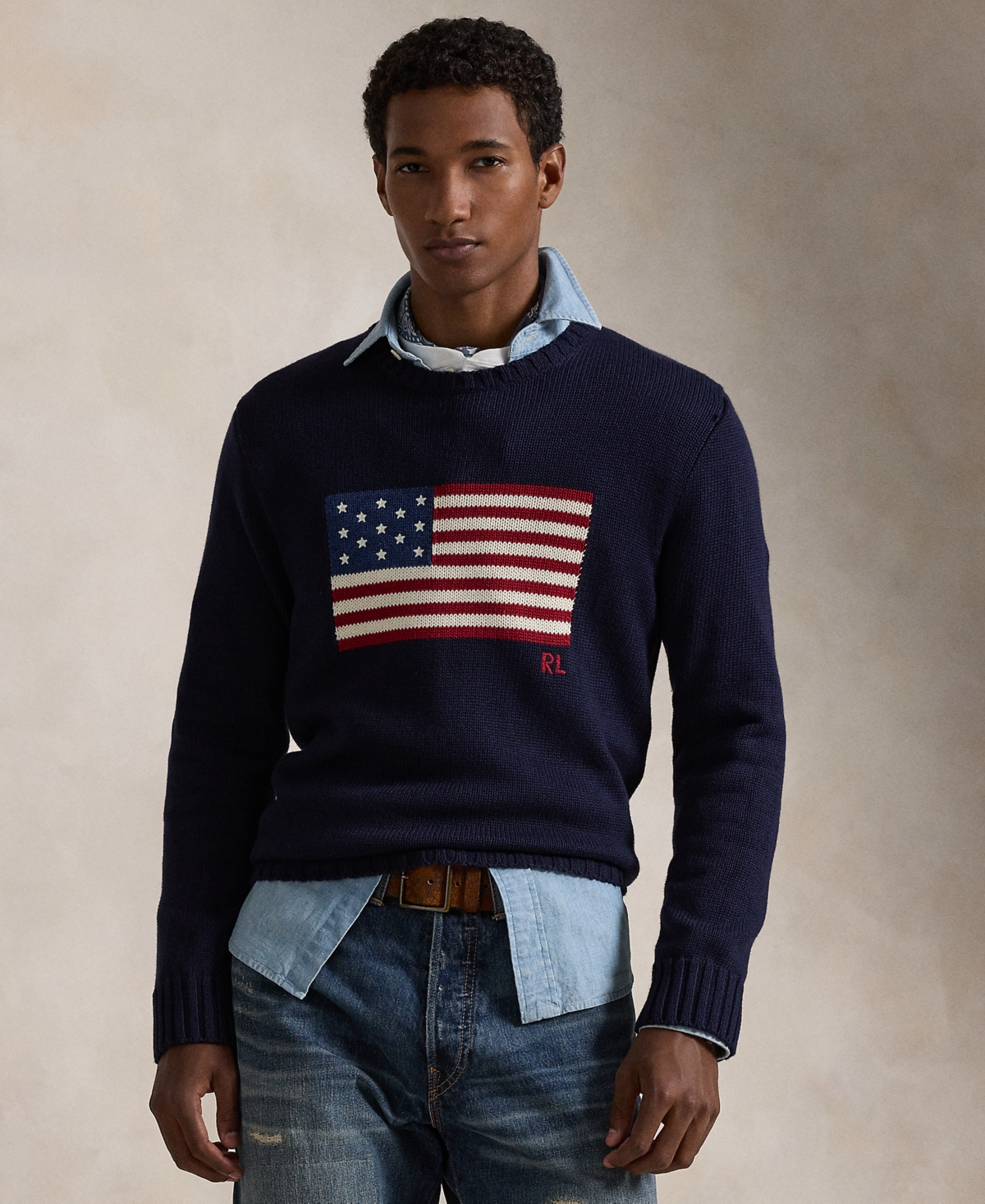 Polo Ralph Lauren Unisex The Iconic Flag Sweater In Blue