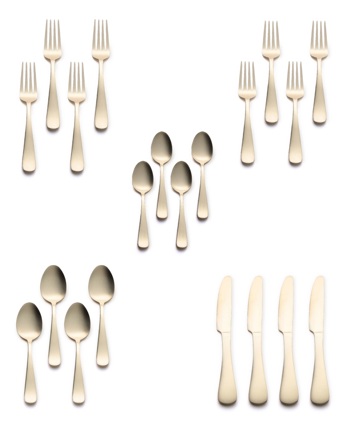 Kitchinox Alton Bay Gold Satin 20-pc. Flatware Set, Service For 4 In Gold