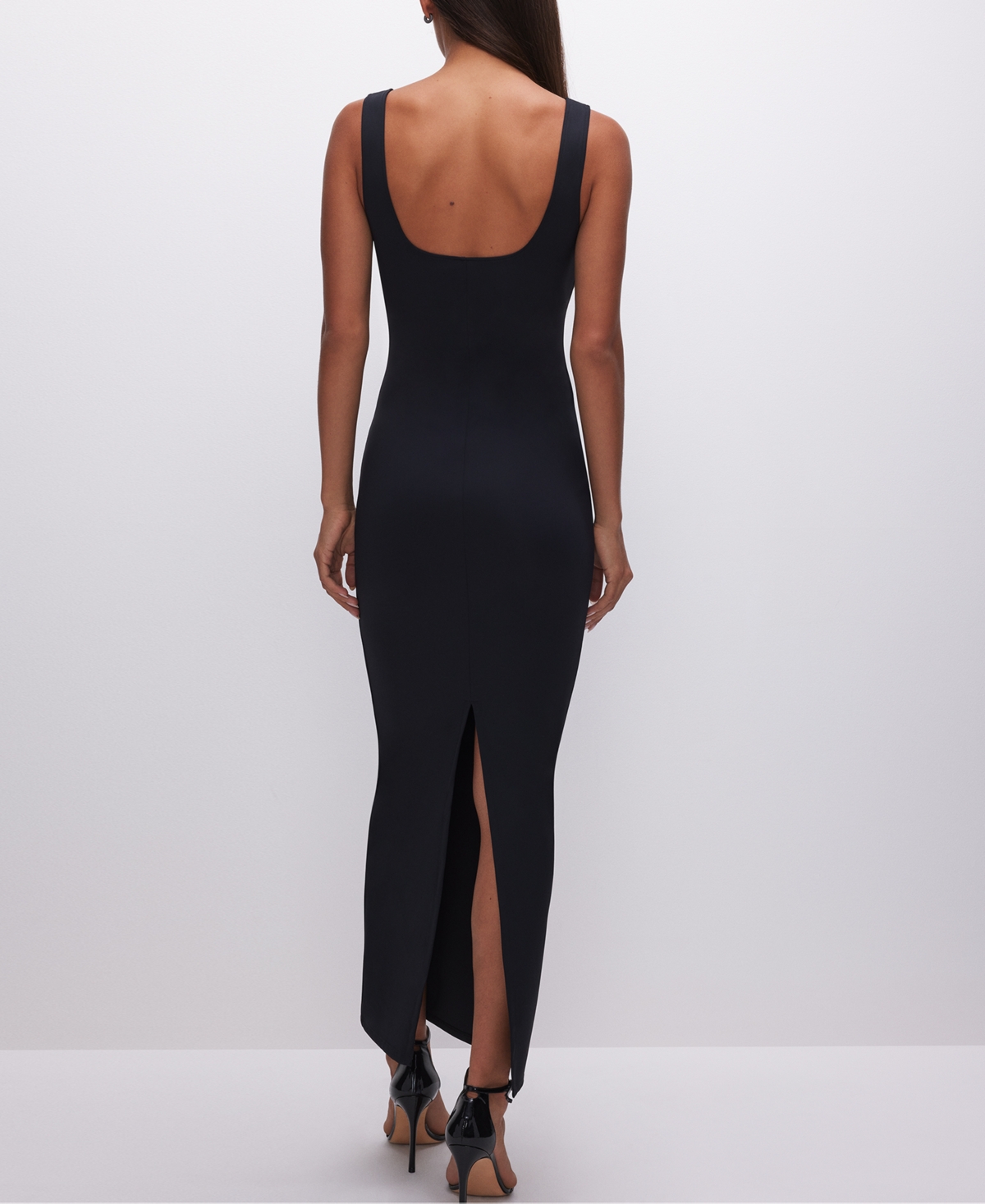 GOOD AMERICAN WOMEN'S SQUARE-NECK SCUBA MAXI DRESS 