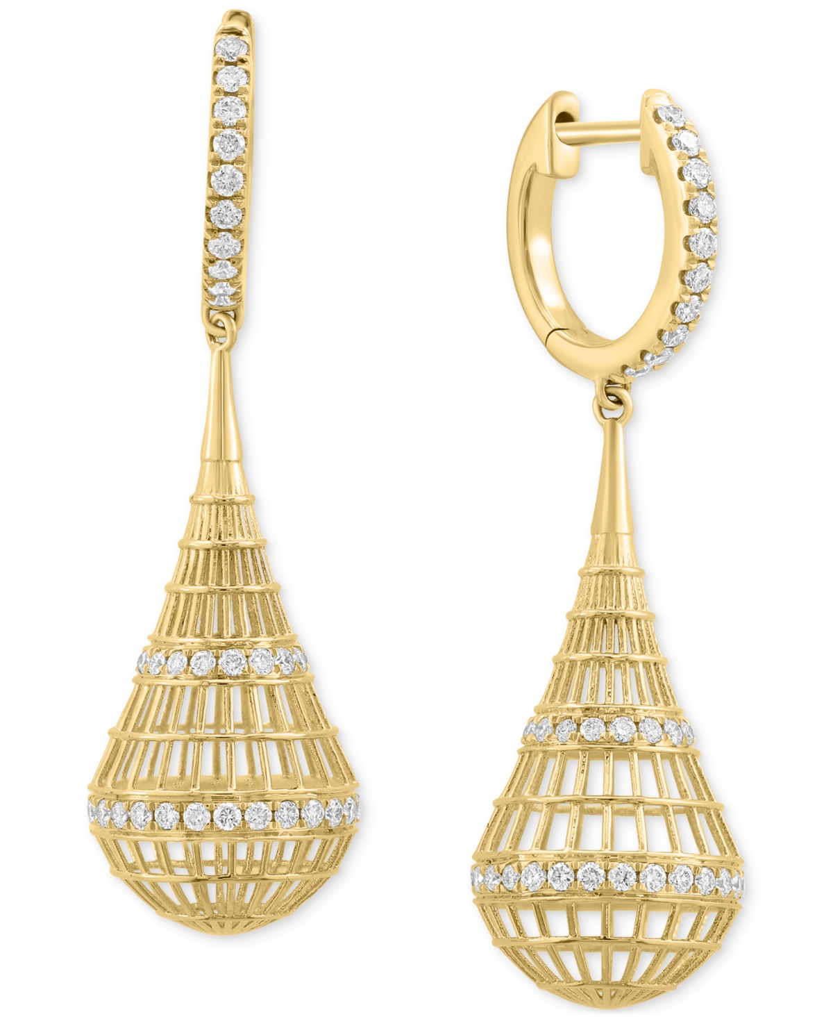 Effy Collection Diamond Openwork Teardrop Earrings (1/2 Ct. T.w.) In 14k Gold In Gold