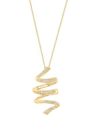 Diamond Spiral Pendant 18" Necklace (1/2 ct. t.w.) in 14k Gold