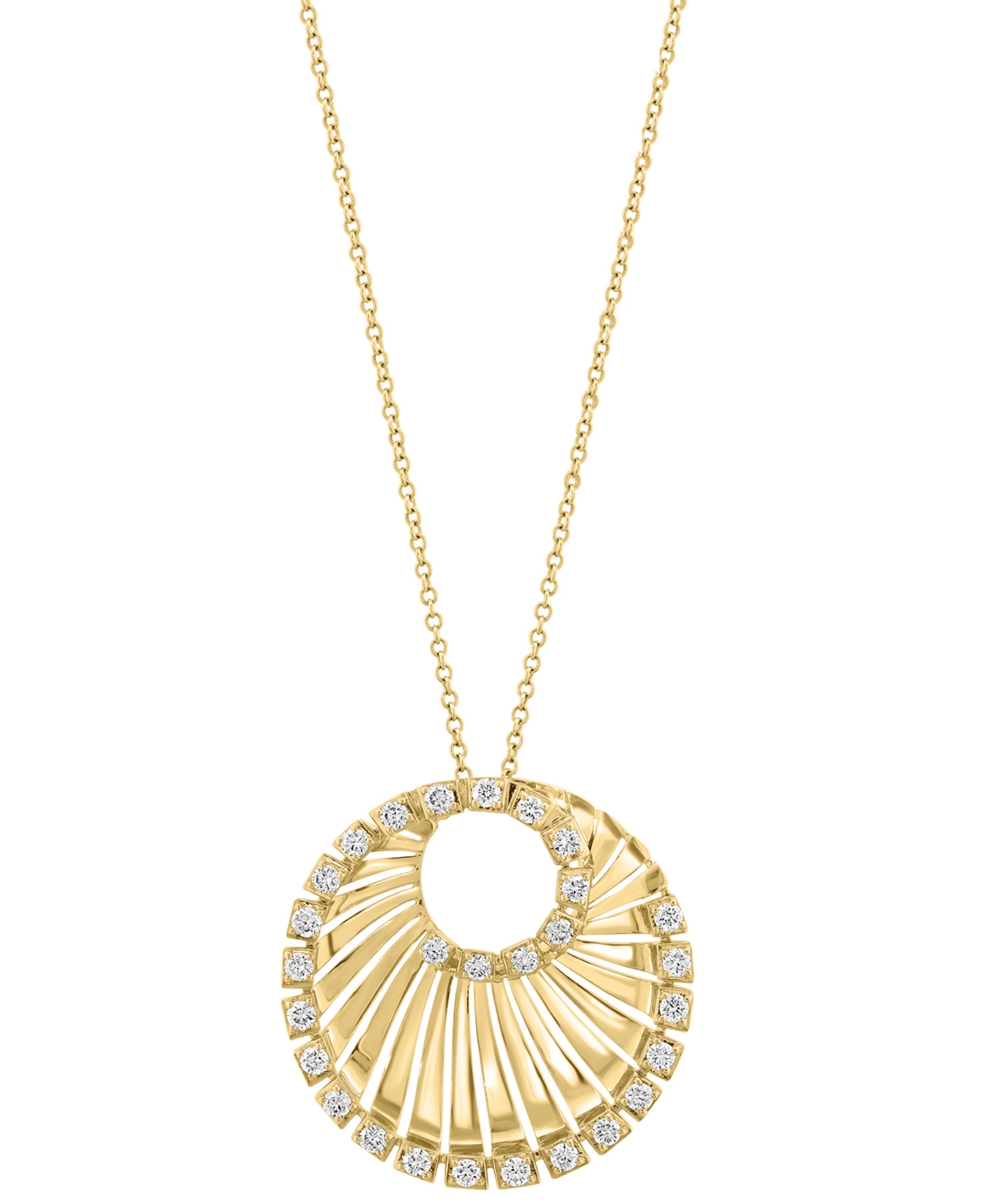 Effy Collection Effy Diamond Circular Pendant 18" Necklace (3/4 Ct. T.w.) In 14k Gold In Gold